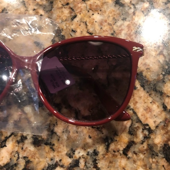 Charming Charlie Brow Line Maroon Sunglasses - Picture 5 of 7